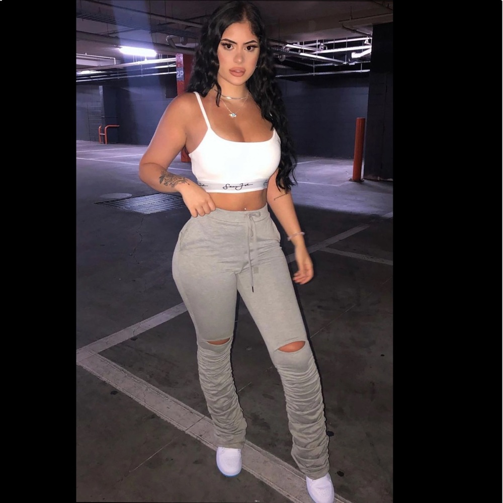 Butt lifting stacked pants